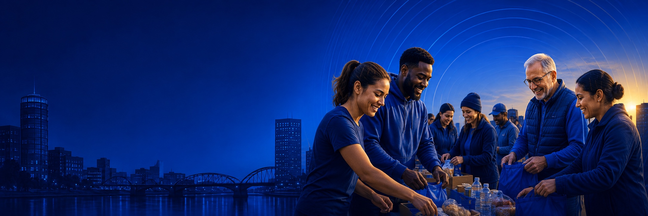 ABOUT US header with a Grand Rapids, Michigan background