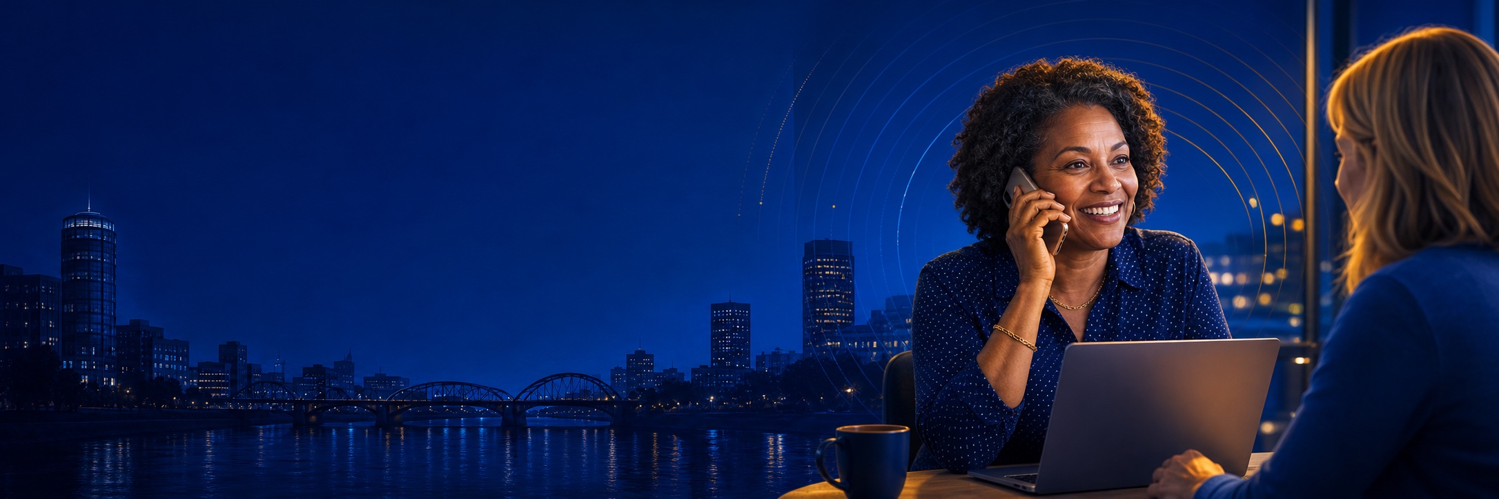 CONTACT header with a Grand Rapids, Michigan background